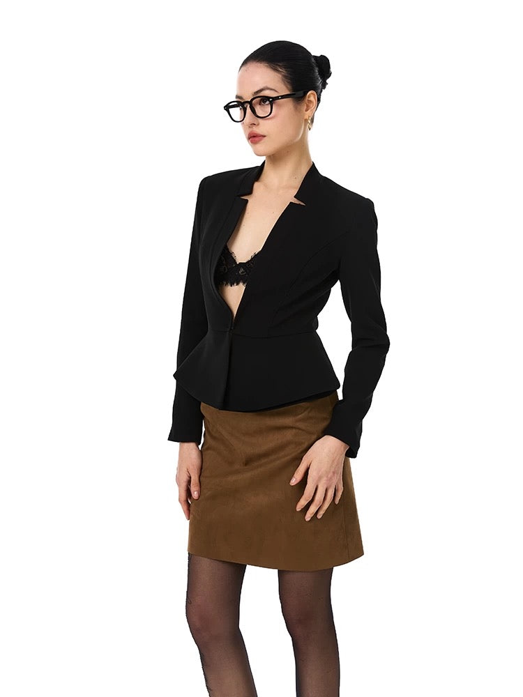 FIND YA WINGS Three-quarter sleeve Deep V sexy suit jacket
