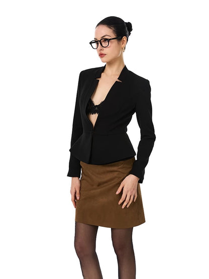 FIND YA WINGS Three-quarter sleeve Deep V sexy suit jacket