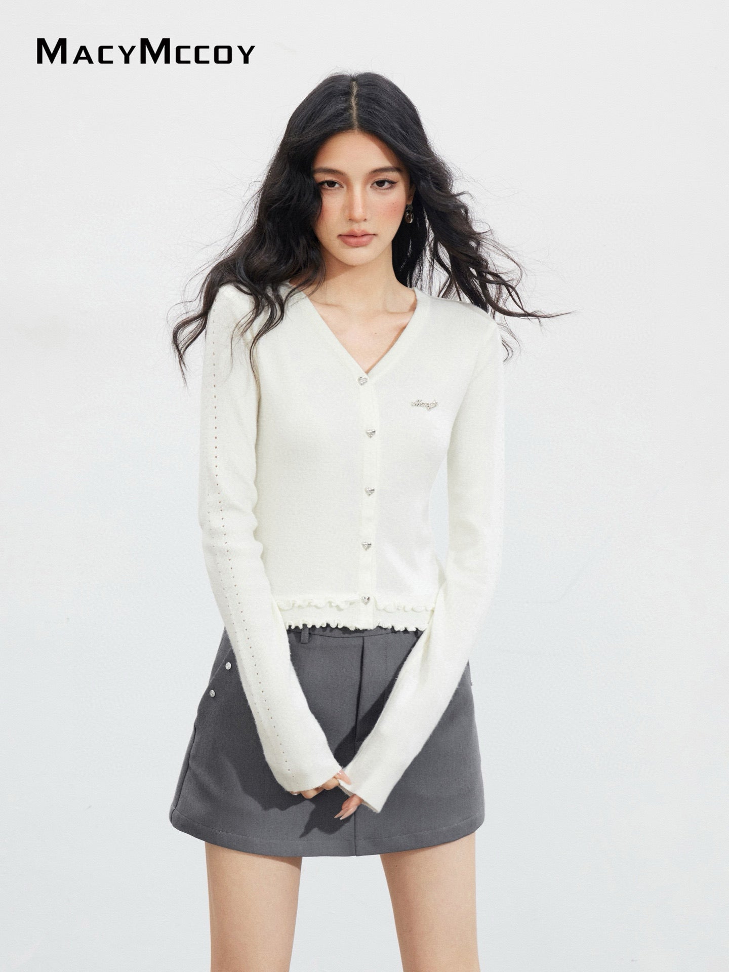 MacyMccoy MMC2025149 Lace hollow knitted top