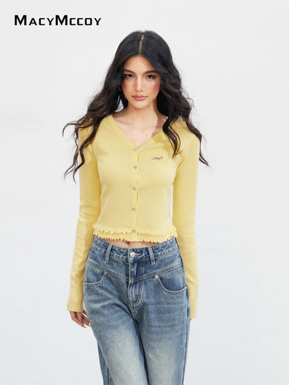 MacyMccoy MMC2025149 Lace hollow knitted top