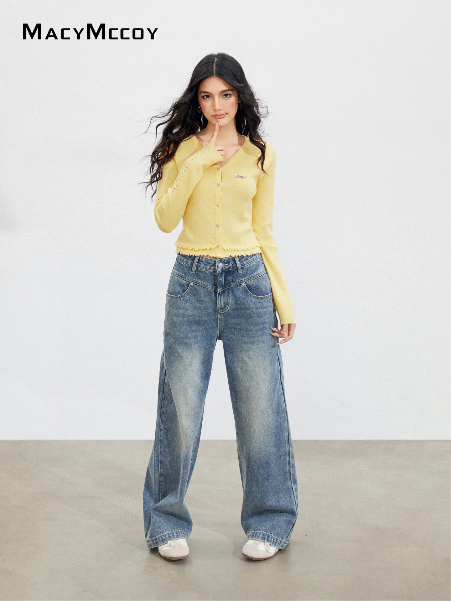 MacyMccoy MMC2025149 Lace hollow knitted top
