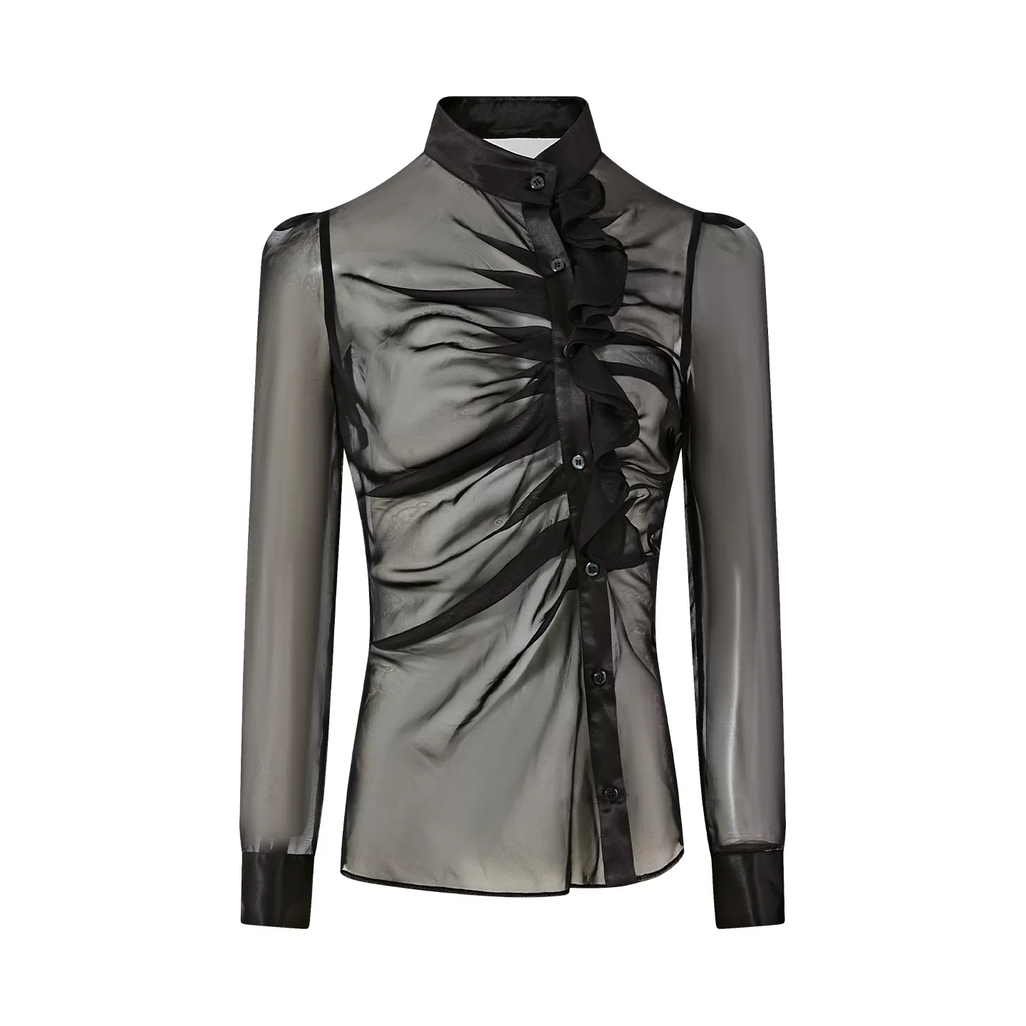 FIND YA WINGS Micro sheer satin shirt