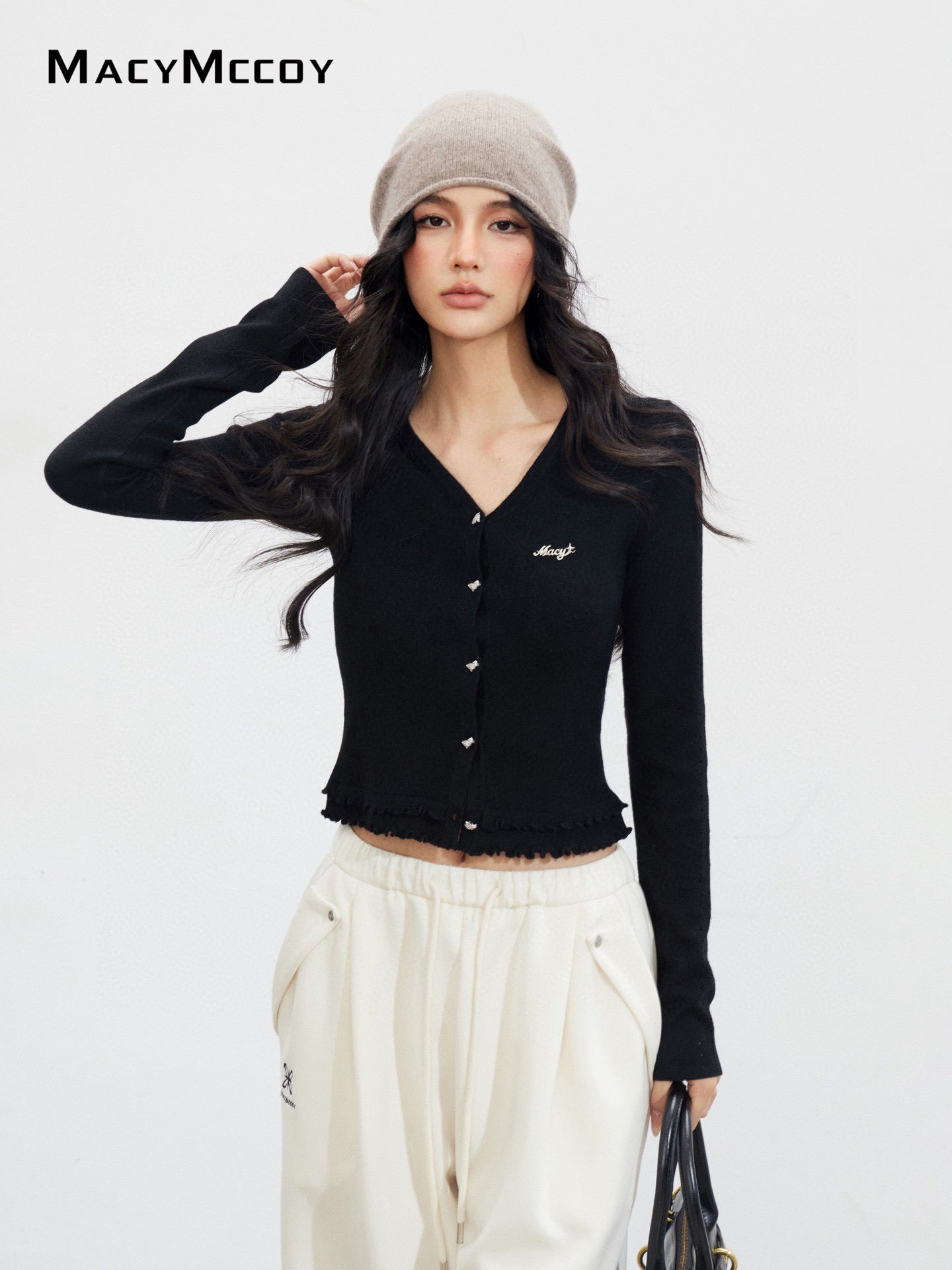 MacyMccoy MMC2025149 Lace hollow knitted top