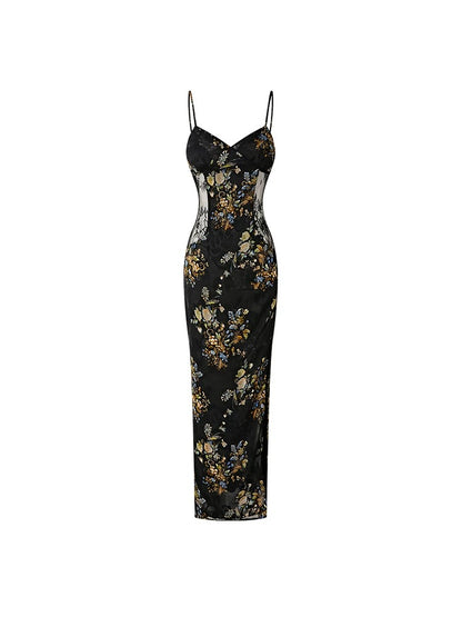 FIND YA WINGS Luxury lace patchwork camisole floral dress