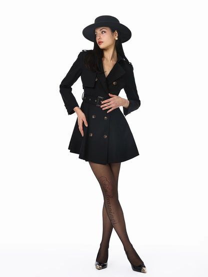 FIND YA WINGS Double breasted classic waist cinching coat