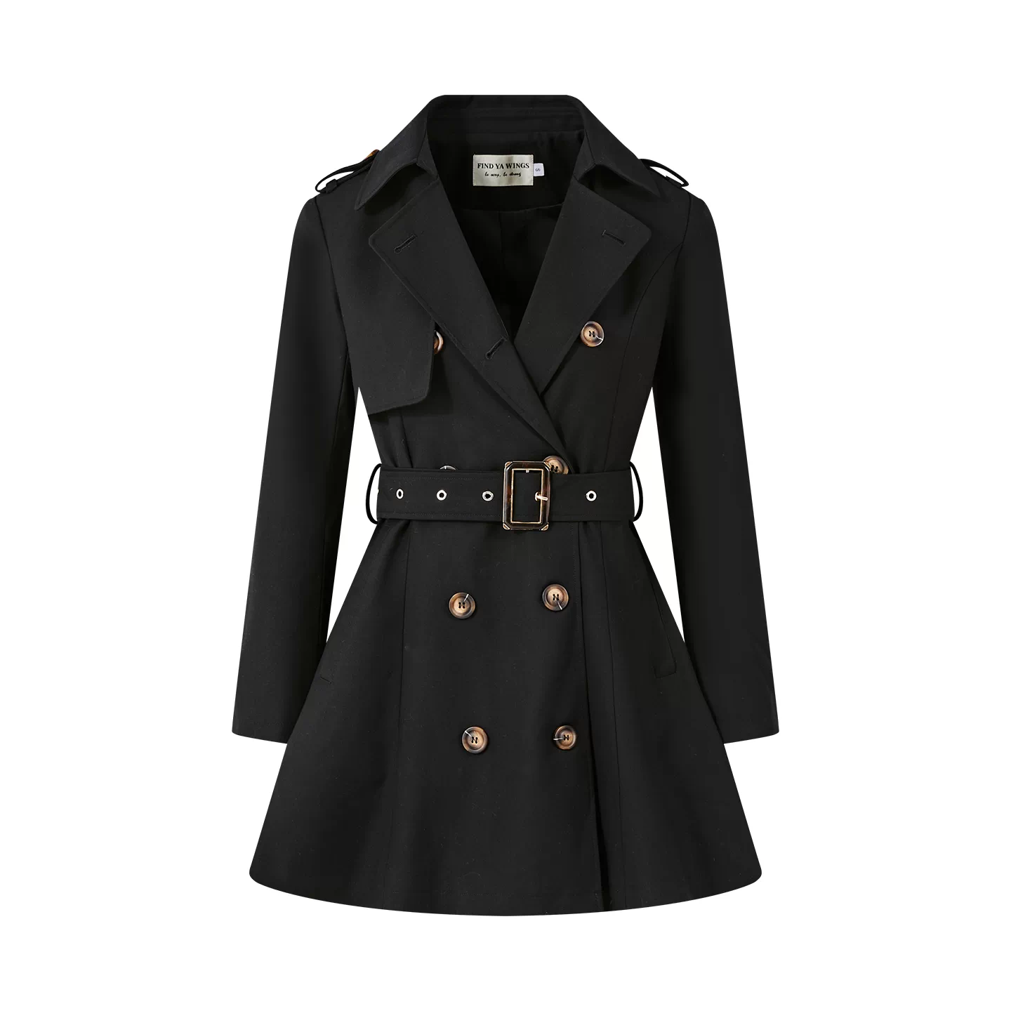 FIND YA WINGS Double breasted classic waist cinching coat