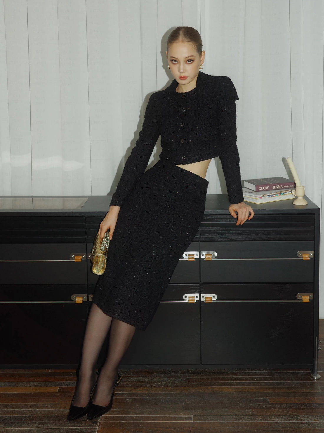 FIND YA WINGS French style coat + midi skirt set