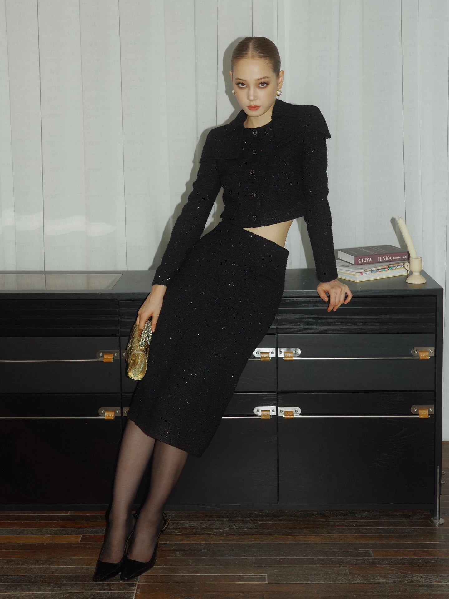 FIND YA WINGS French style coat + midi skirt set