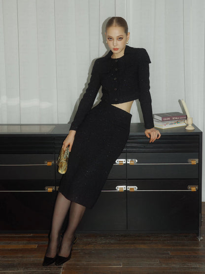 FIND YA WINGS French style coat + midi skirt set