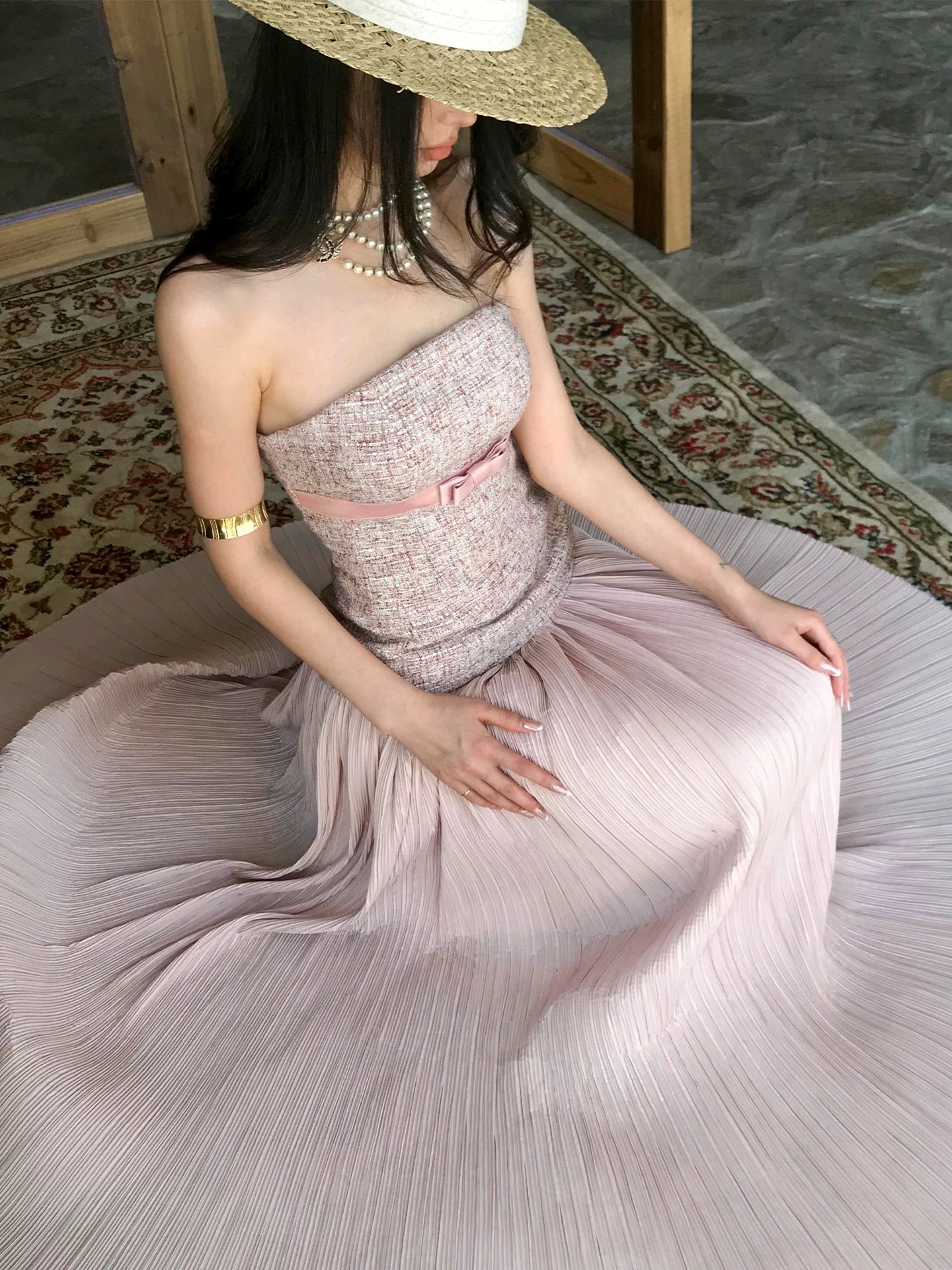 FIND YA WINGS French pink strapless dress