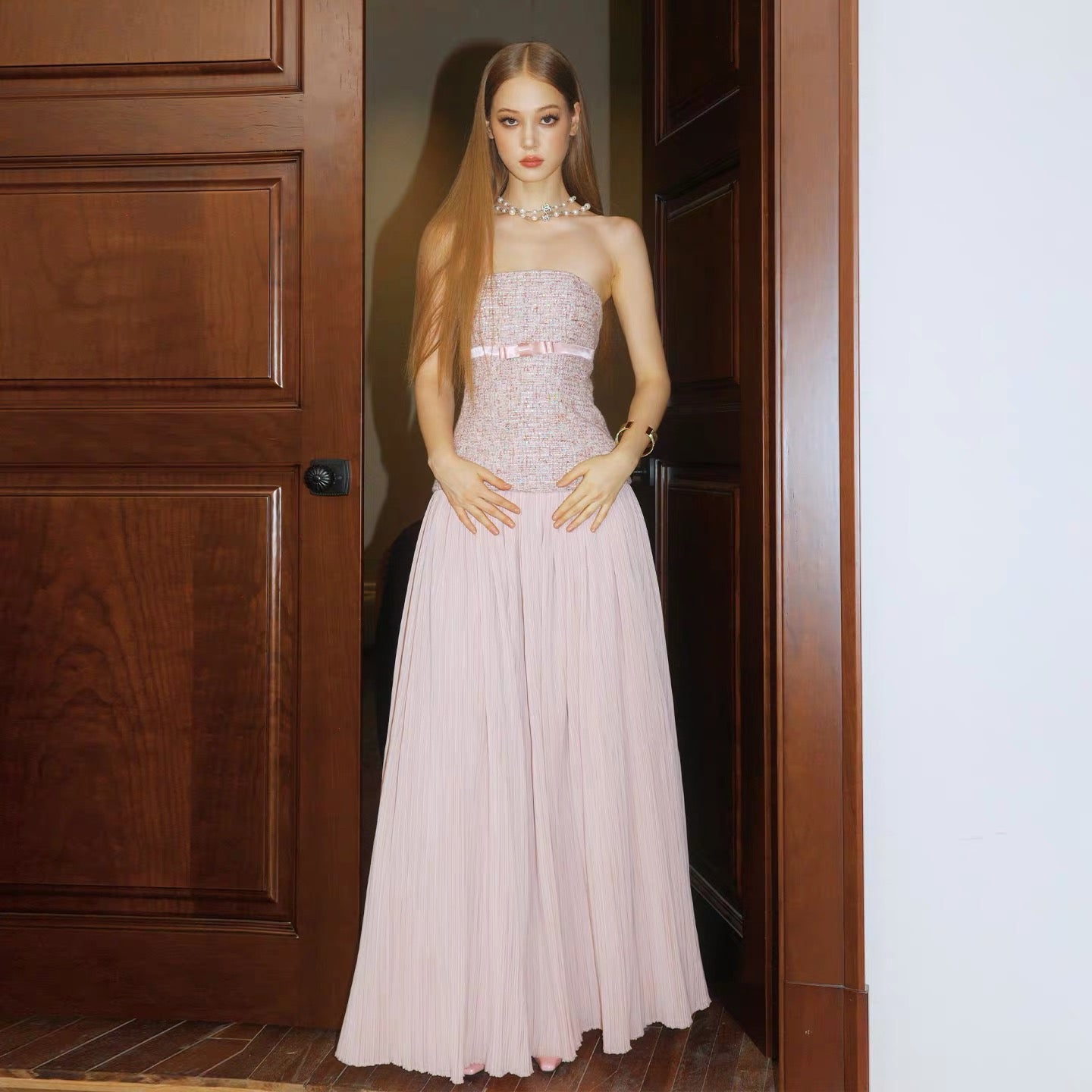 FIND YA WINGS French pink strapless dress