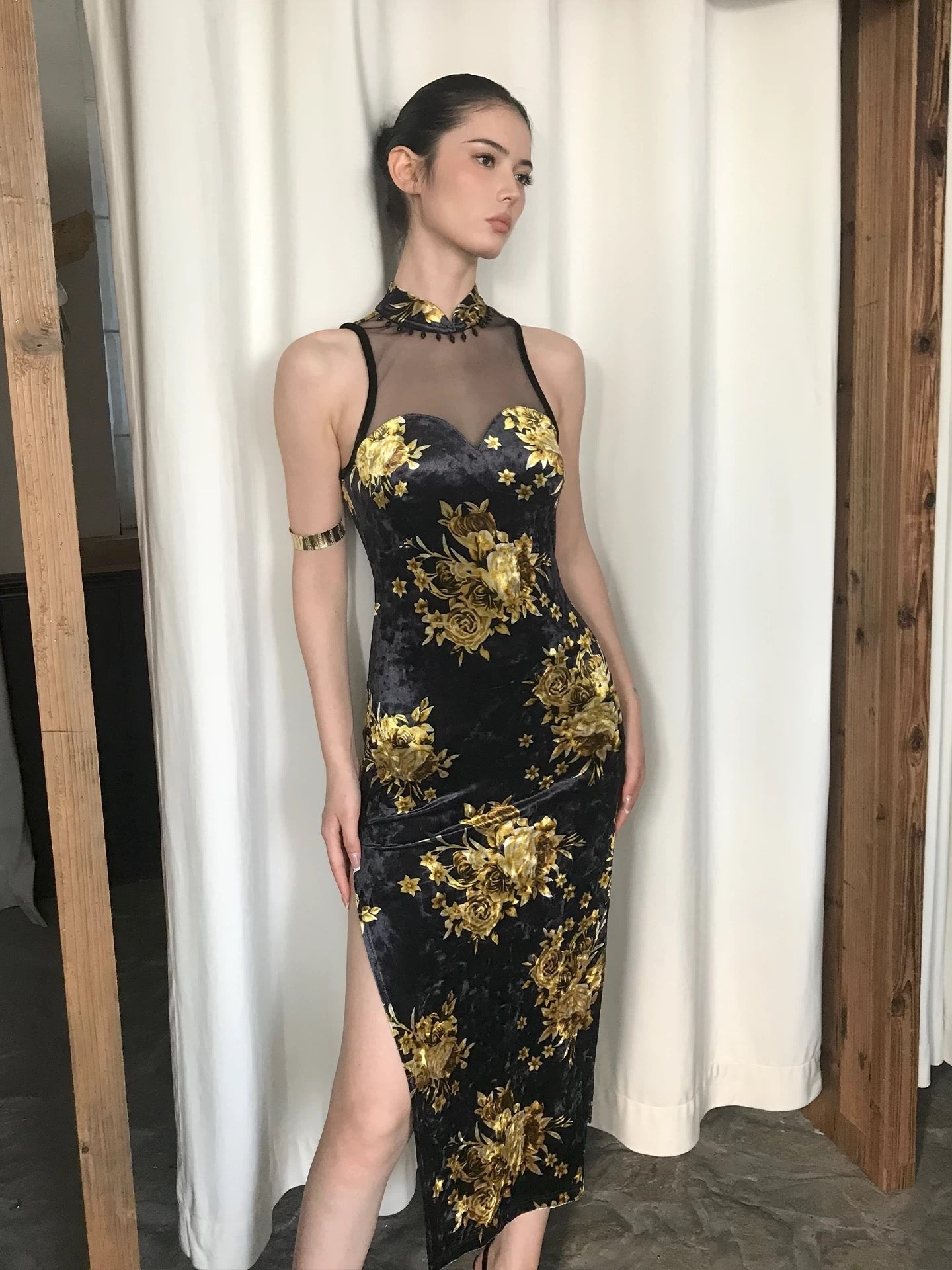 FIND YA WINGS Mesh patchwork sleeveless dress