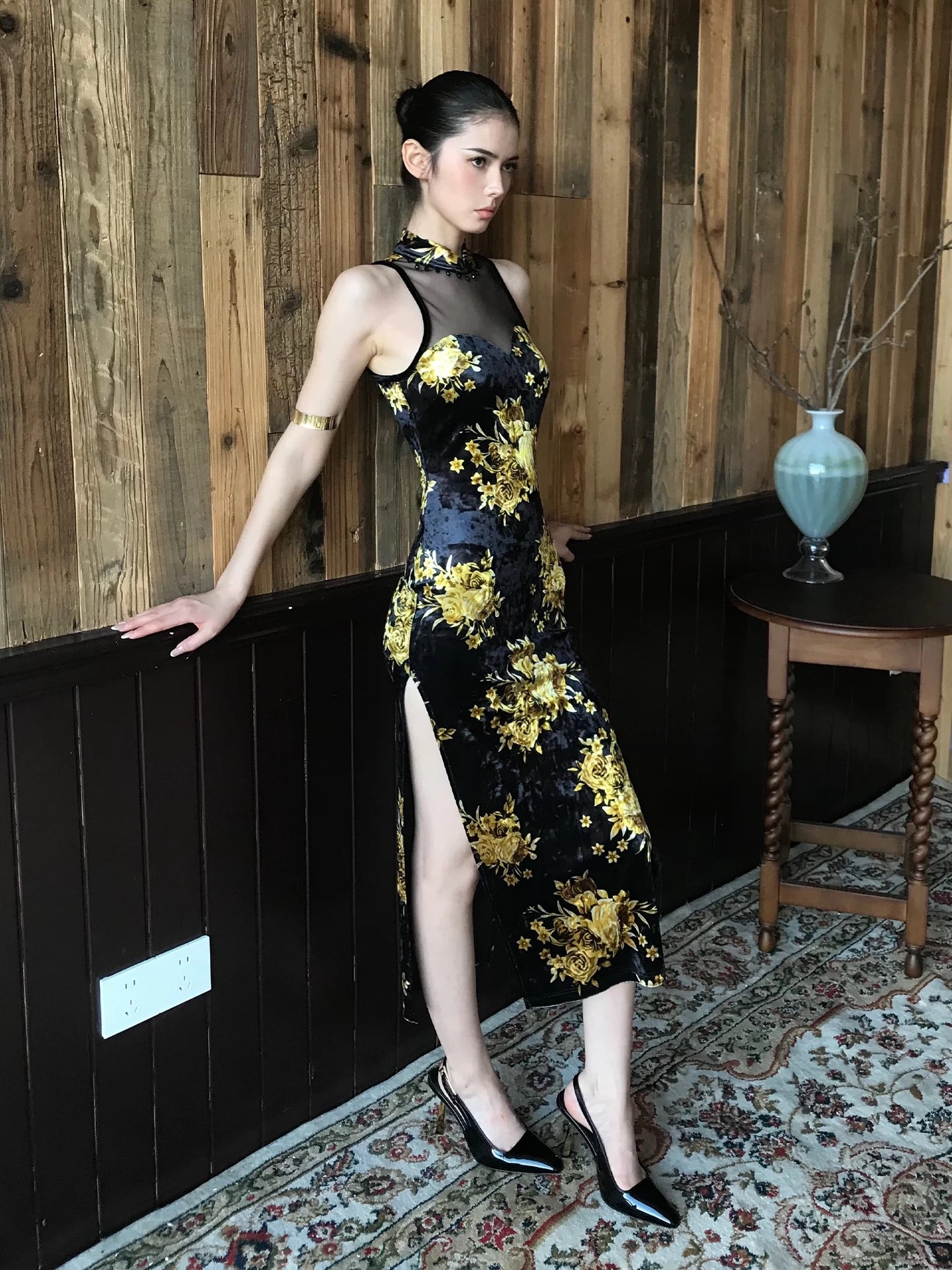 FIND YA WINGS Mesh patchwork sleeveless dress