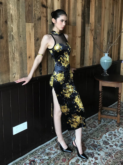 FIND YA WINGS Mesh patchwork sleeveless dress