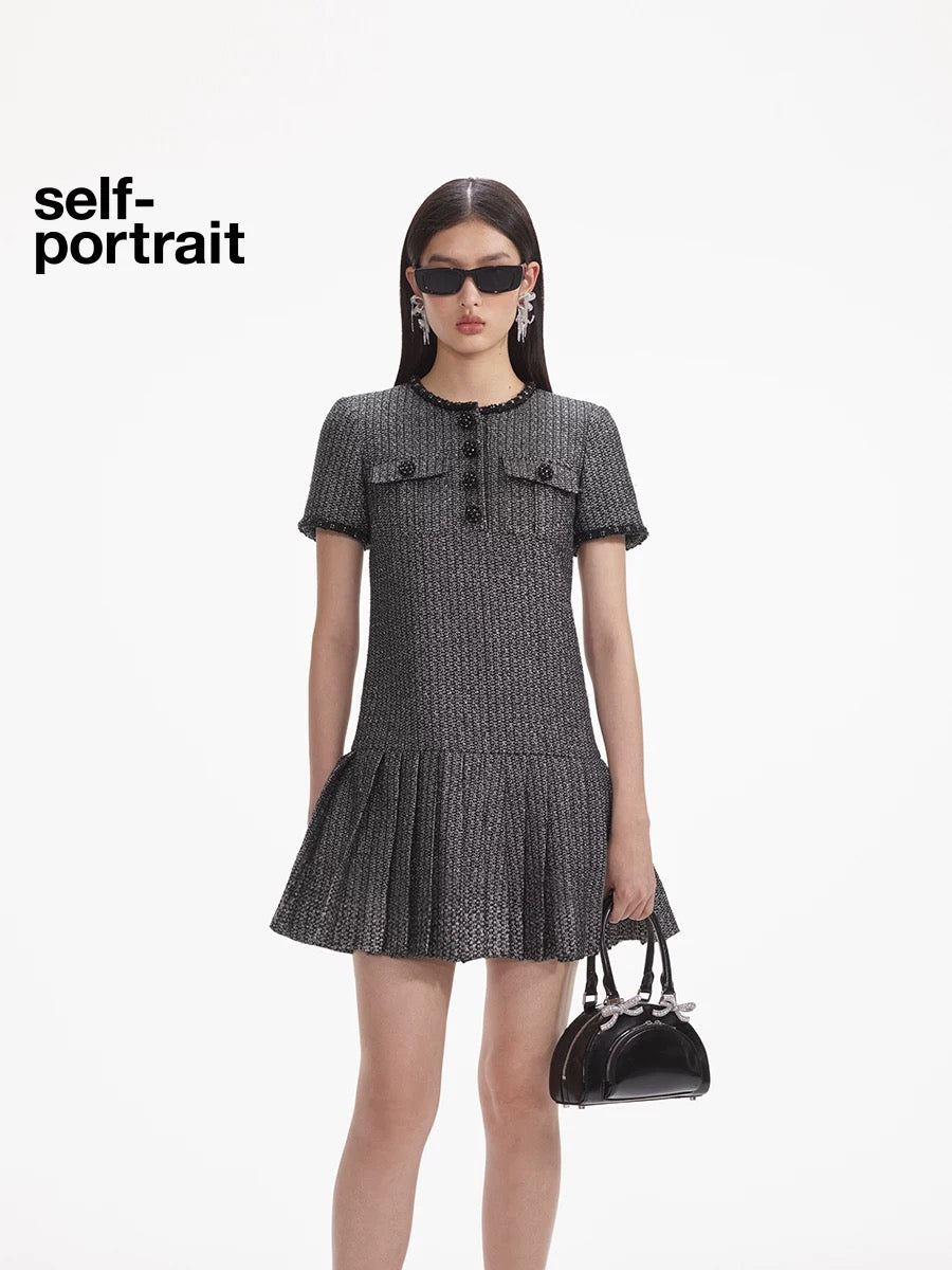 Self-Portrait SALE Grey mixed color floral dress