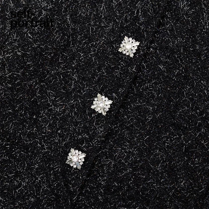 Self-Portrait SALE Classic black elegant sleeveless tweed dress