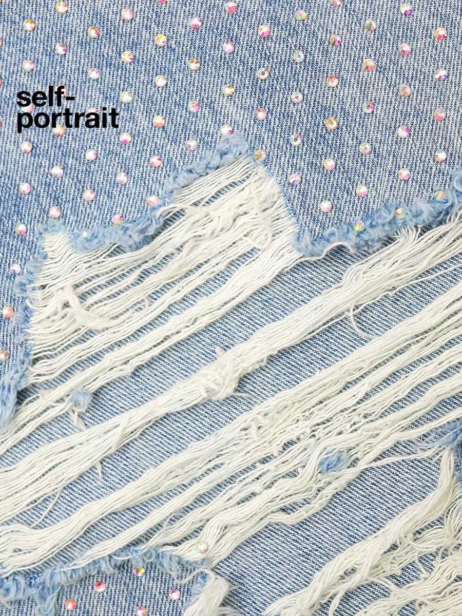 Self-Portrait SALE Full drilling hole casual wide leg pants