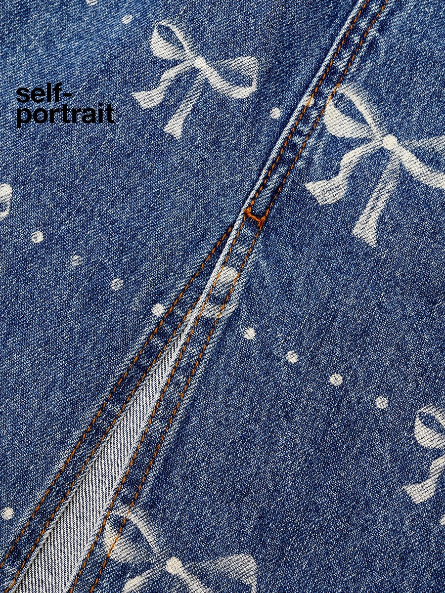 Self-Portrait SALE Versatile bow-print midi skirt