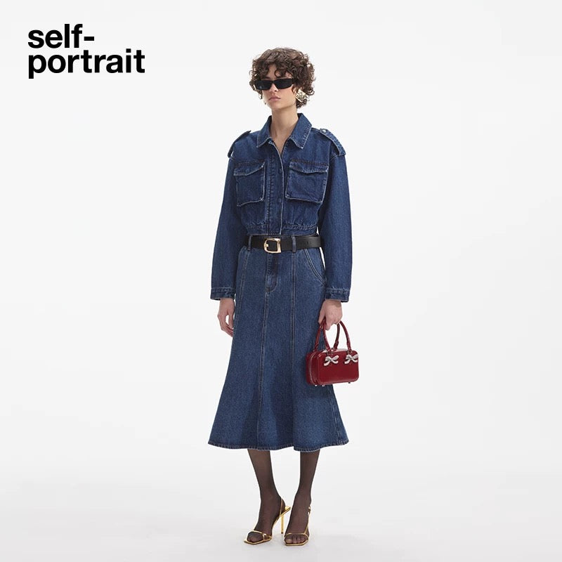 Self-Portrait SALE Versatile Casual Fish-Tail Midi Skirt