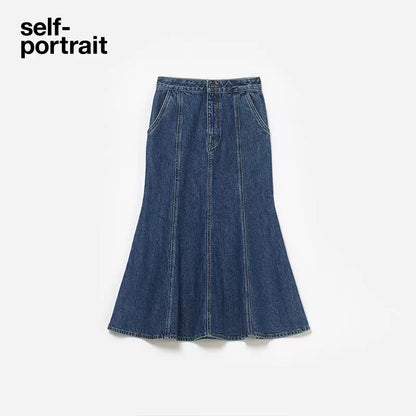 Self-Portrait SALE Versatile Casual Fish-Tail Midi Skirt