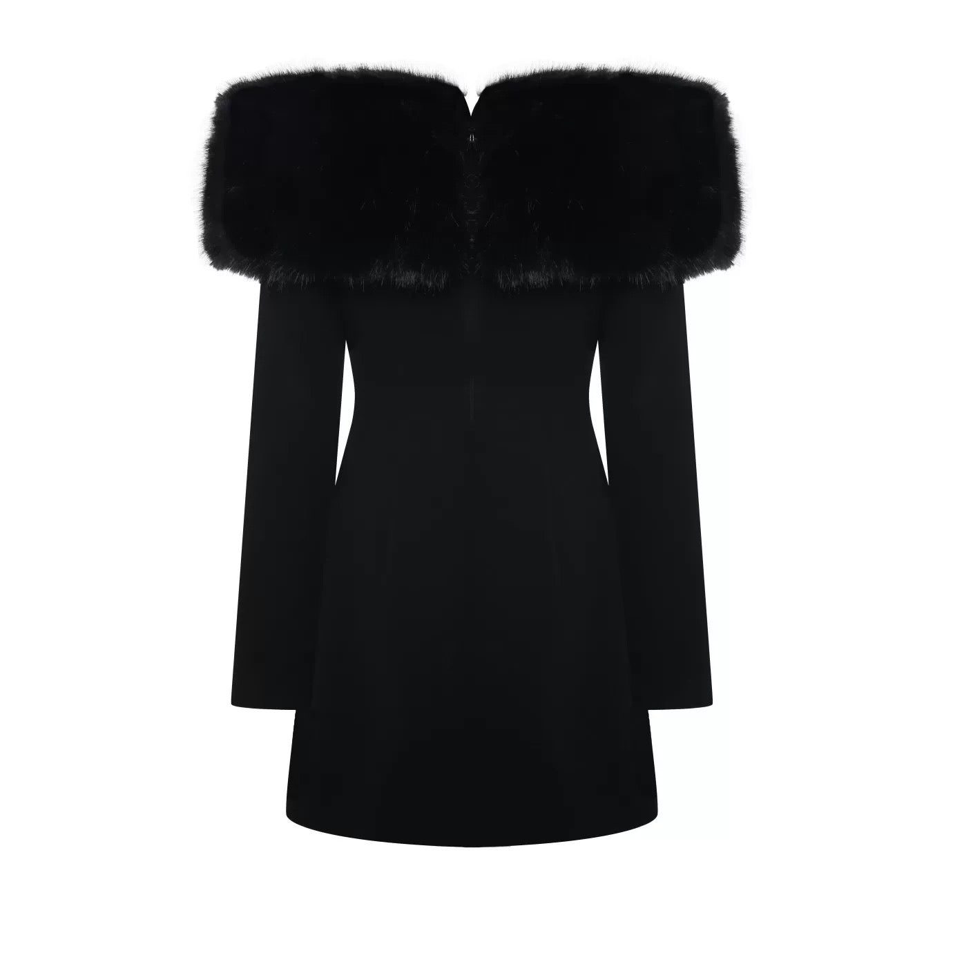 Maison Wester [Star Style] Beige plush off shoulder dress