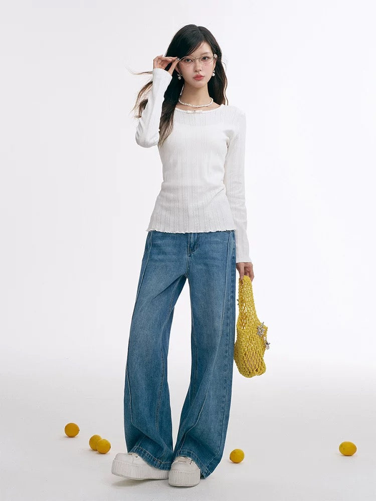 16DEWS High waisted straight leg loose jeans