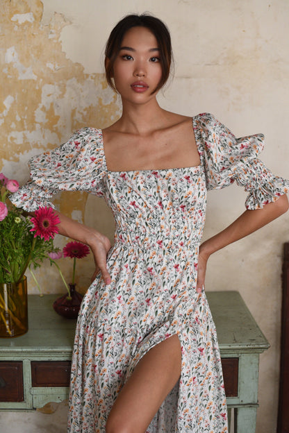 PLEASED Belva Puff Floral Dress