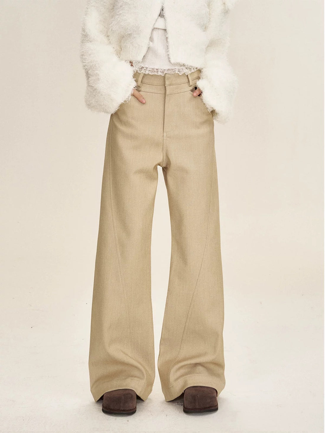 16DEWS 16D24451 Retro micro flared casual pants