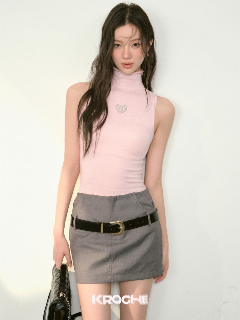 Grey mini skirt (without belt)