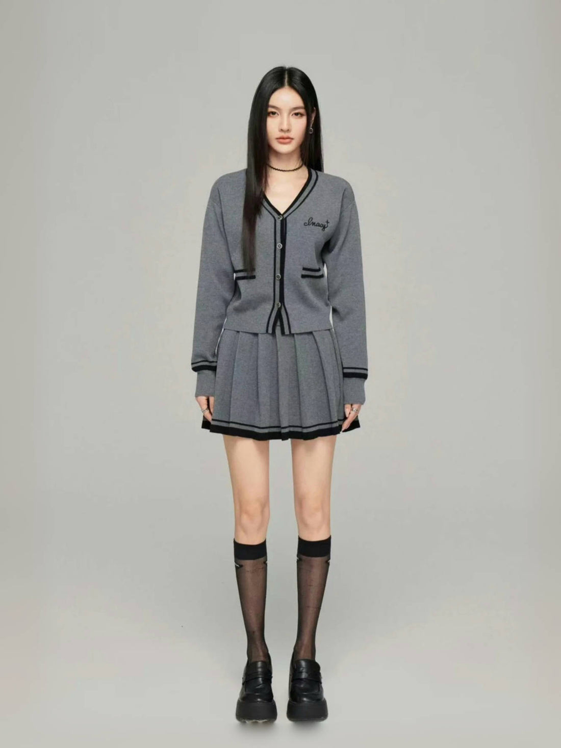 Macy Mccoy  MMC2025010 Knitted cardigan + skirt set  (2color)