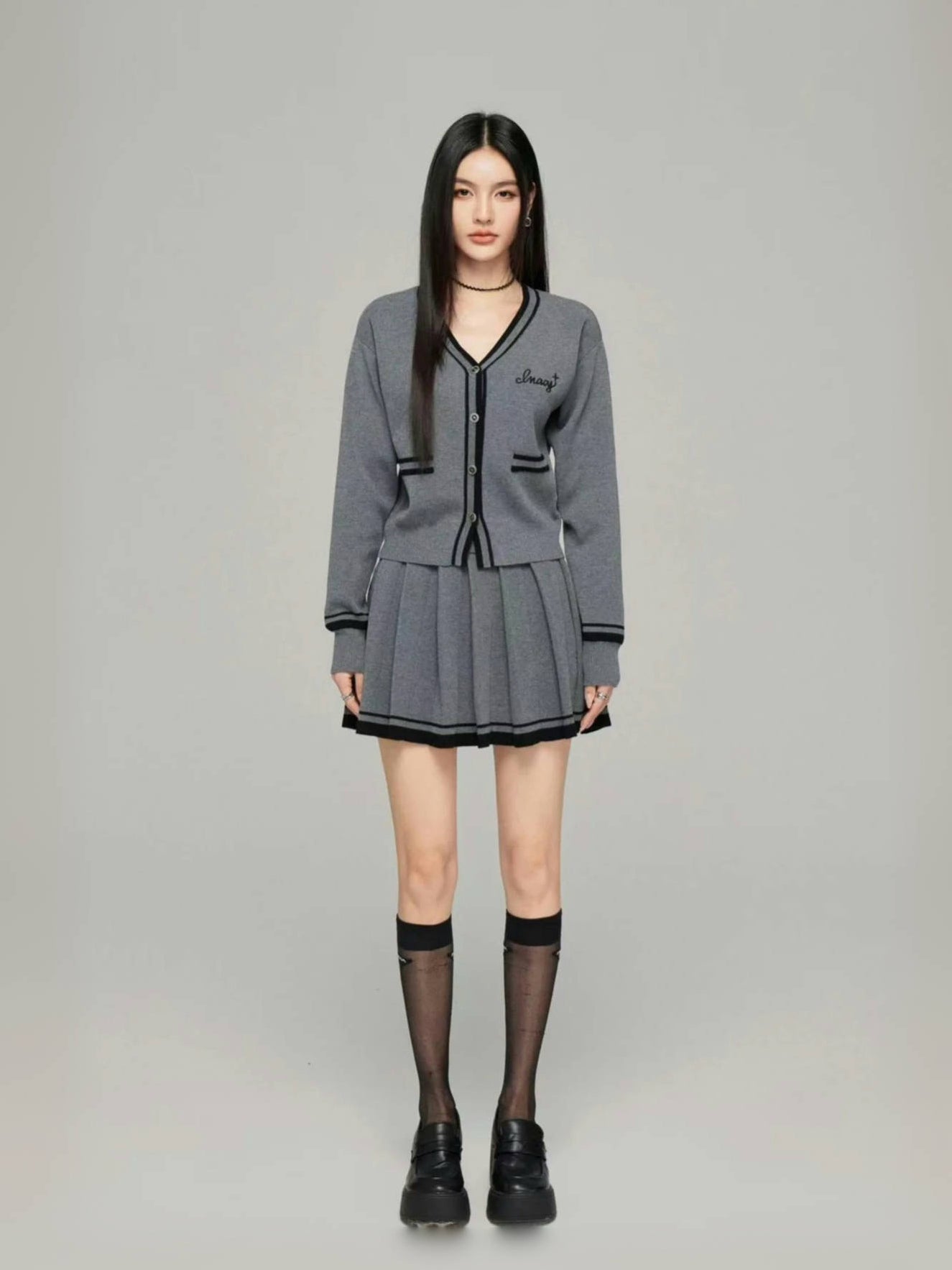 Macy Mccoy  MMC2025010 Knitted cardigan + skirt set  (2color)
