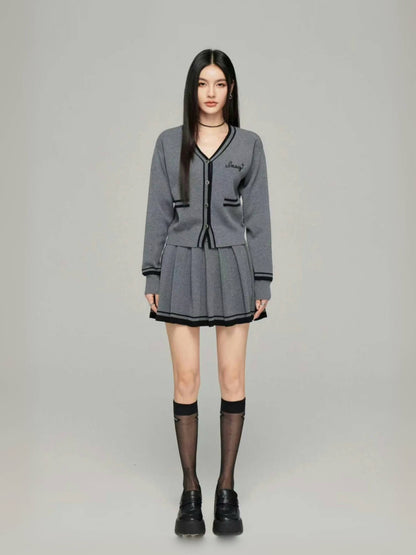 Macy Mccoy  MMC2025010 Knitted cardigan + skirt set  (2color)