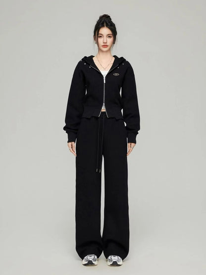 Macy Mccoy  MMC2025016 Casual hooded jacket + pants set (2color)