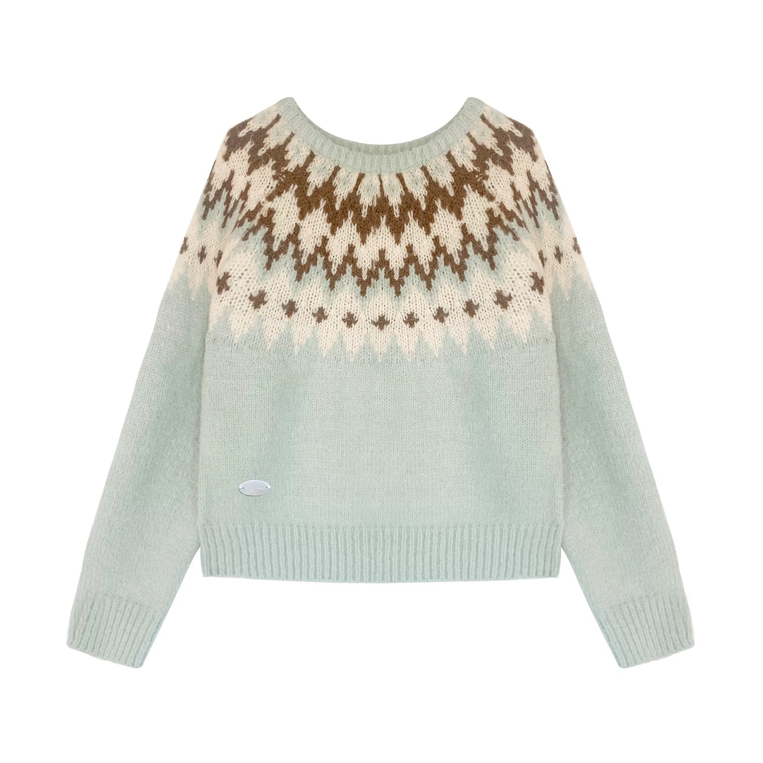 16DEWS 16D24392 Fair Island Retro Round Neck Sweater