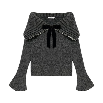 16DEWS 16D24446 Bow pearl sweater