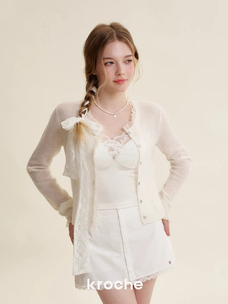 Kroche KB5150 Ruffle knit cardigan
