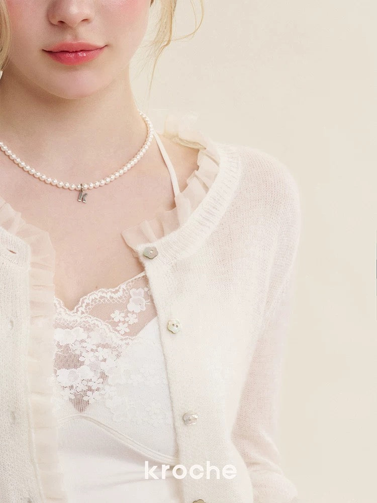 Kroche KB5150 Ruffle knit cardigan