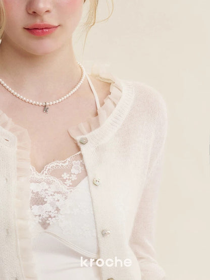 Kroche KB5150 Ruffle knit cardigan