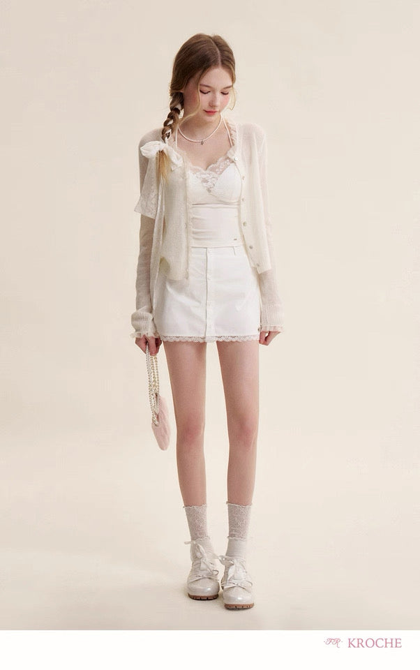 Kroche KB5150 Ruffle knit cardigan
