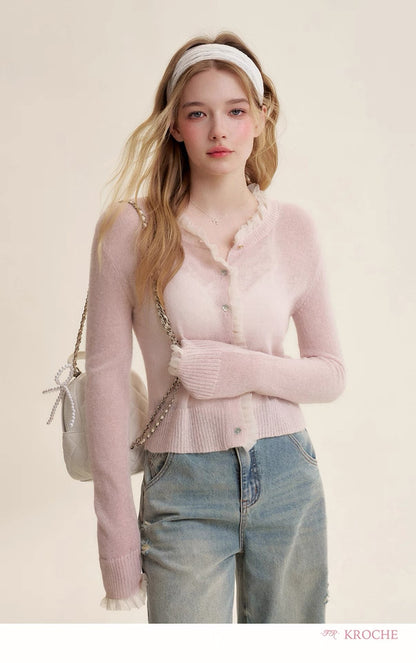 Kroche KB5150 Ruffle knit cardigan