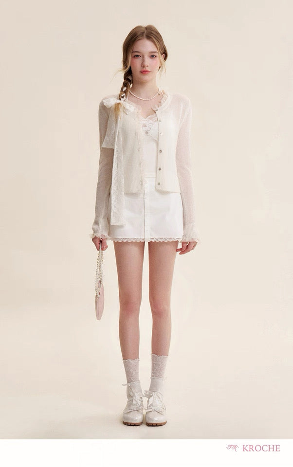 Kroche KB5150 Ruffle knit cardigan
