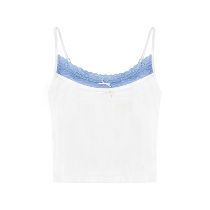 AsGony ASG24719 Fake two piece bow tie camisole