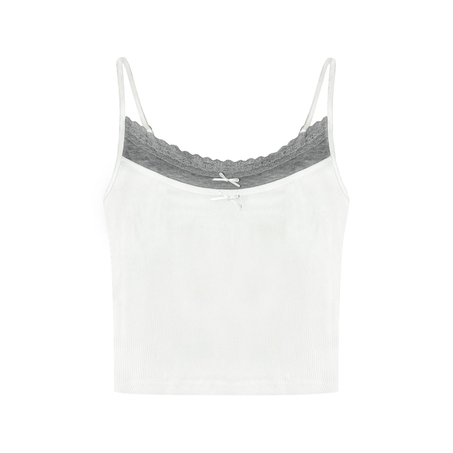 AsGony ASG24719 Fake two piece bow tie camisole