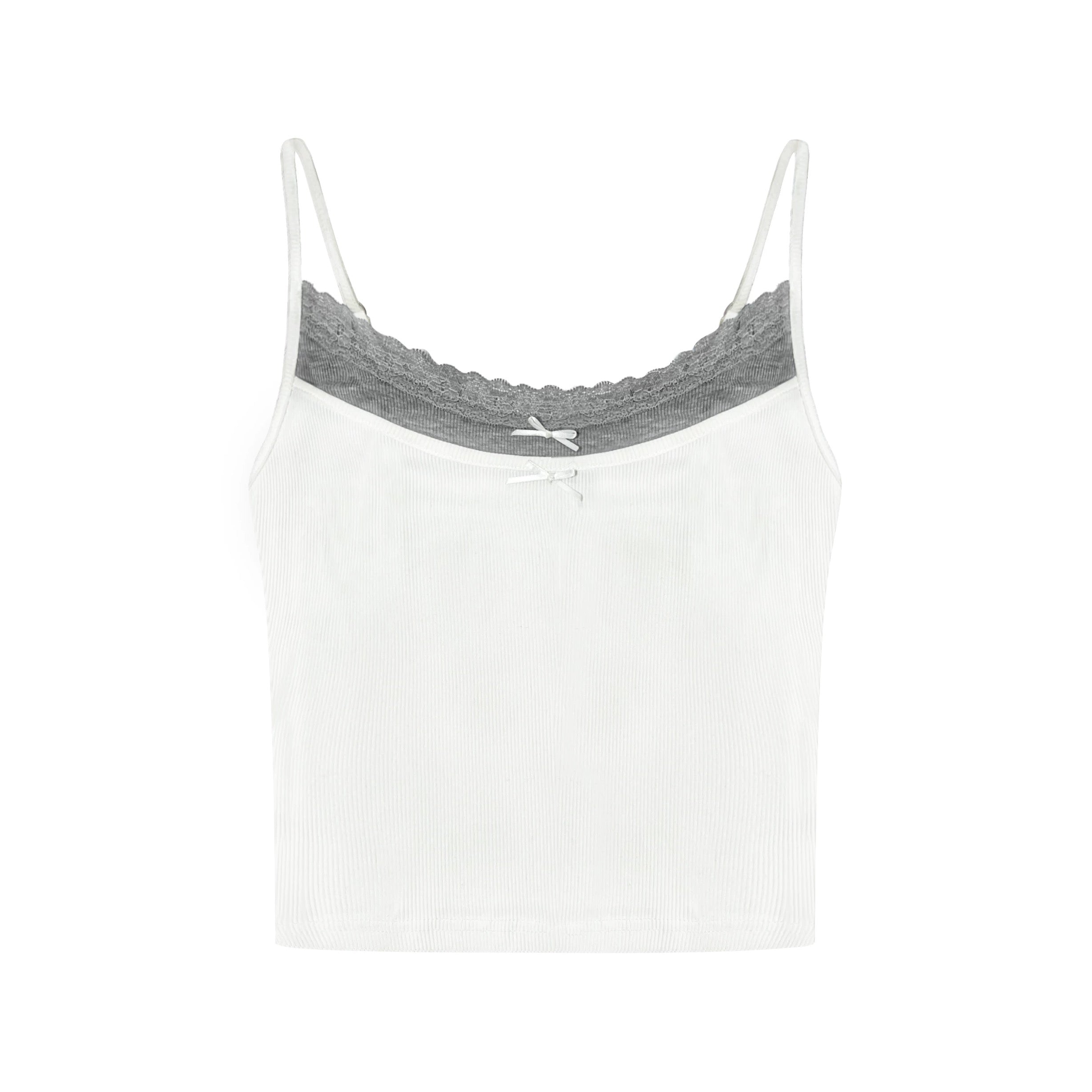 AsGony ASG24719 Fake two piece bow tie camisole