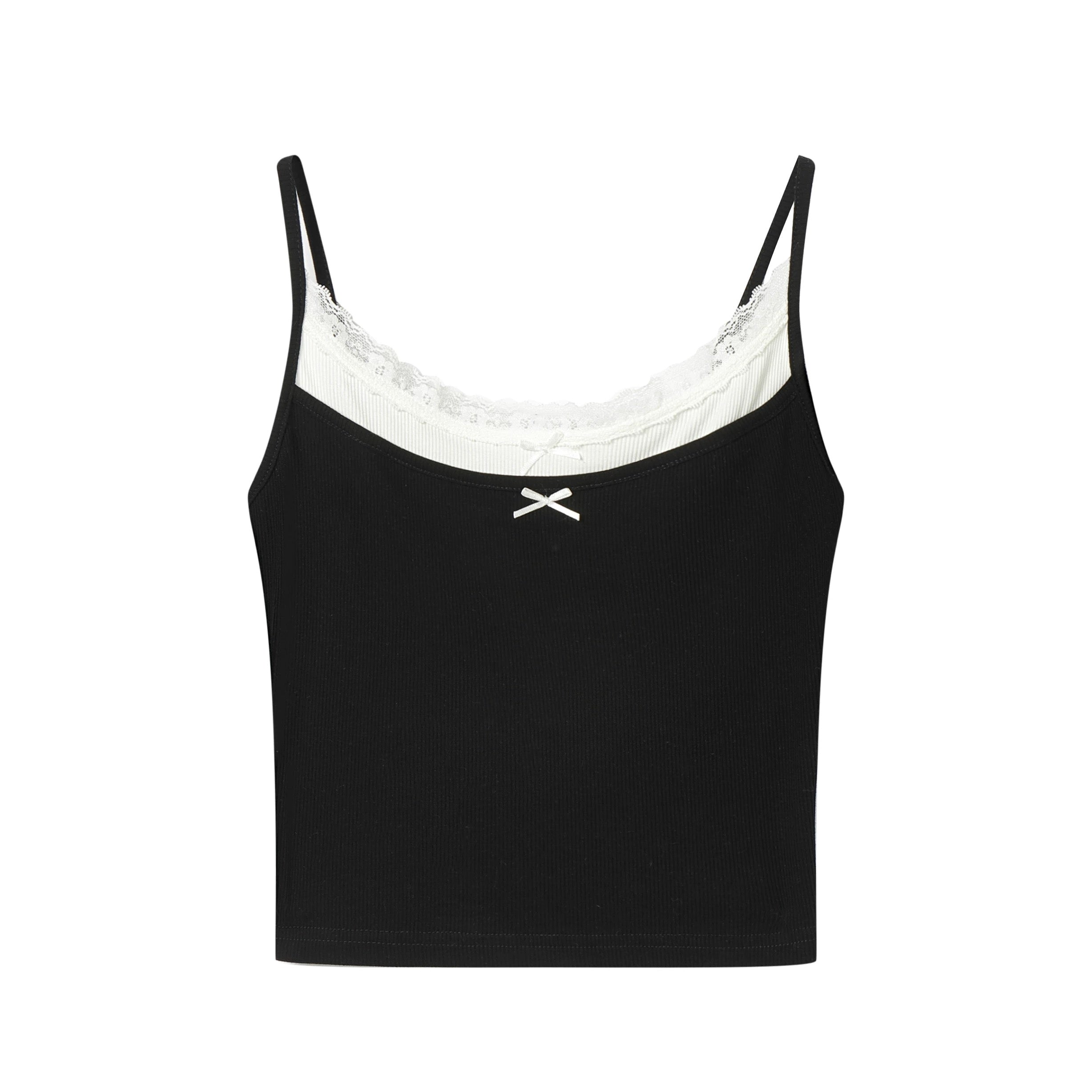 AsGony ASG24719 Fake two piece bow tie camisole