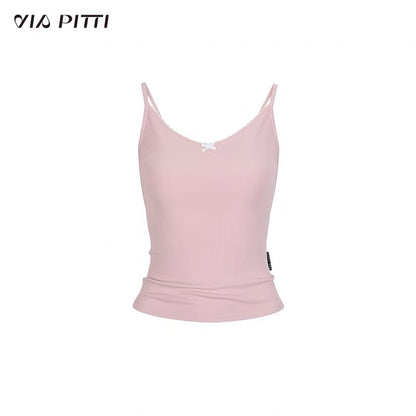 VIA PITTI VIABTP235 Lace bow camisole vest