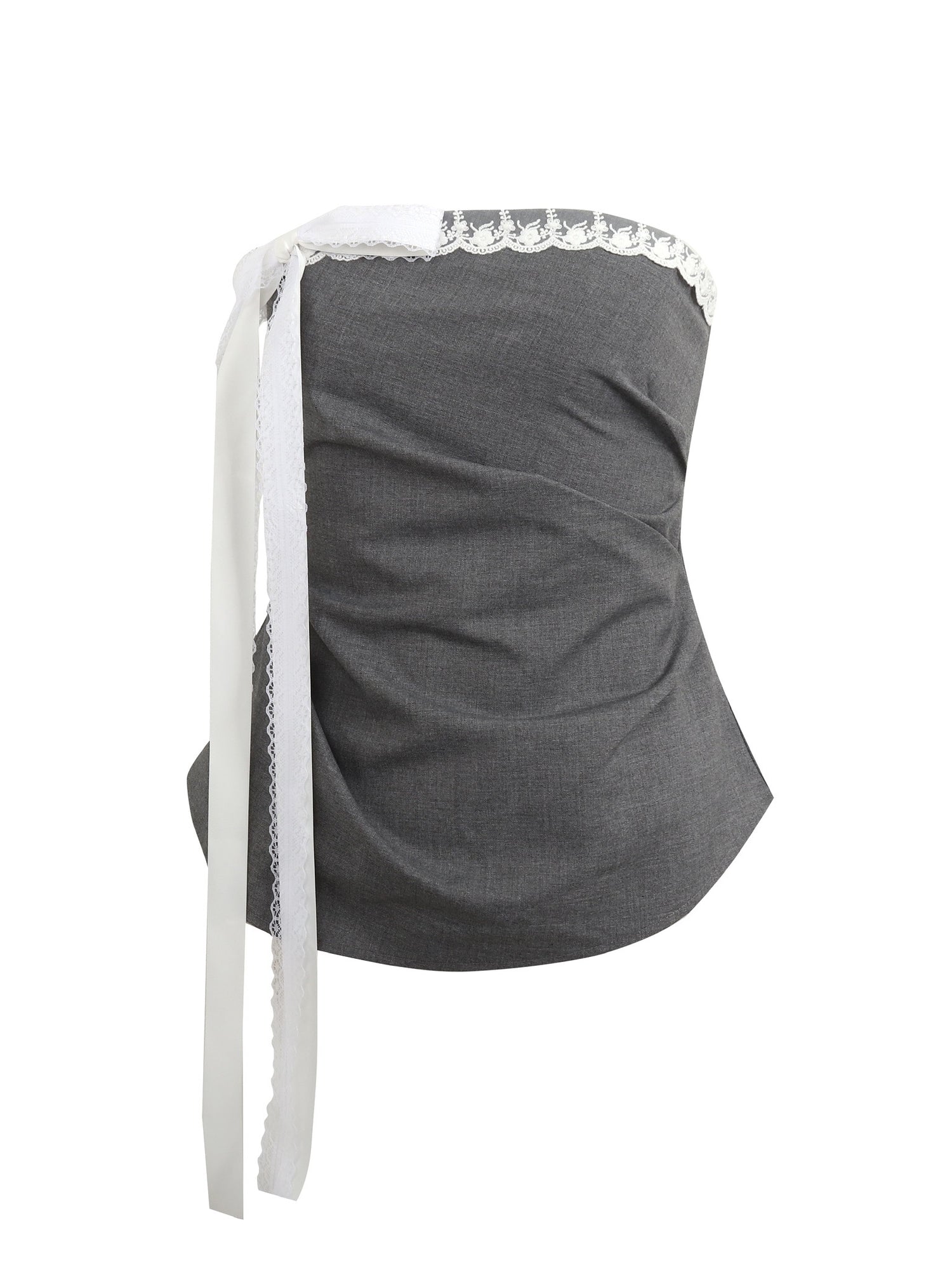 Jean Soo Lace bow strapless top + skirt set