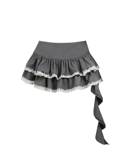 Jean Soo Lace bow strapless top + skirt set