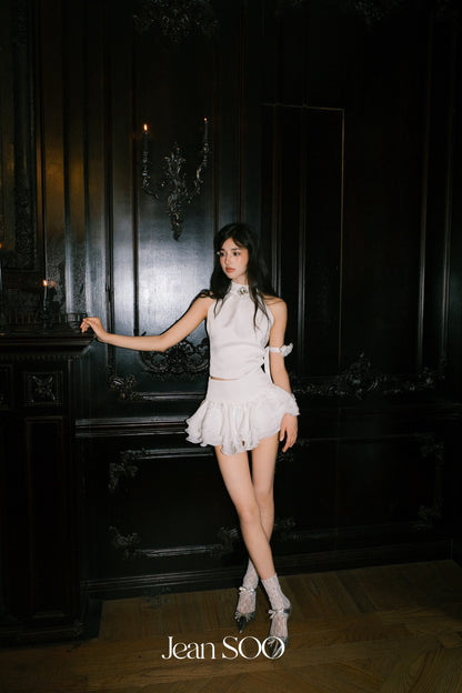 Jean Soo Diamond satin sleeveless top