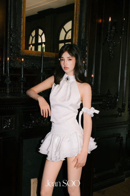 Jean Soo Diamond satin sleeveless top